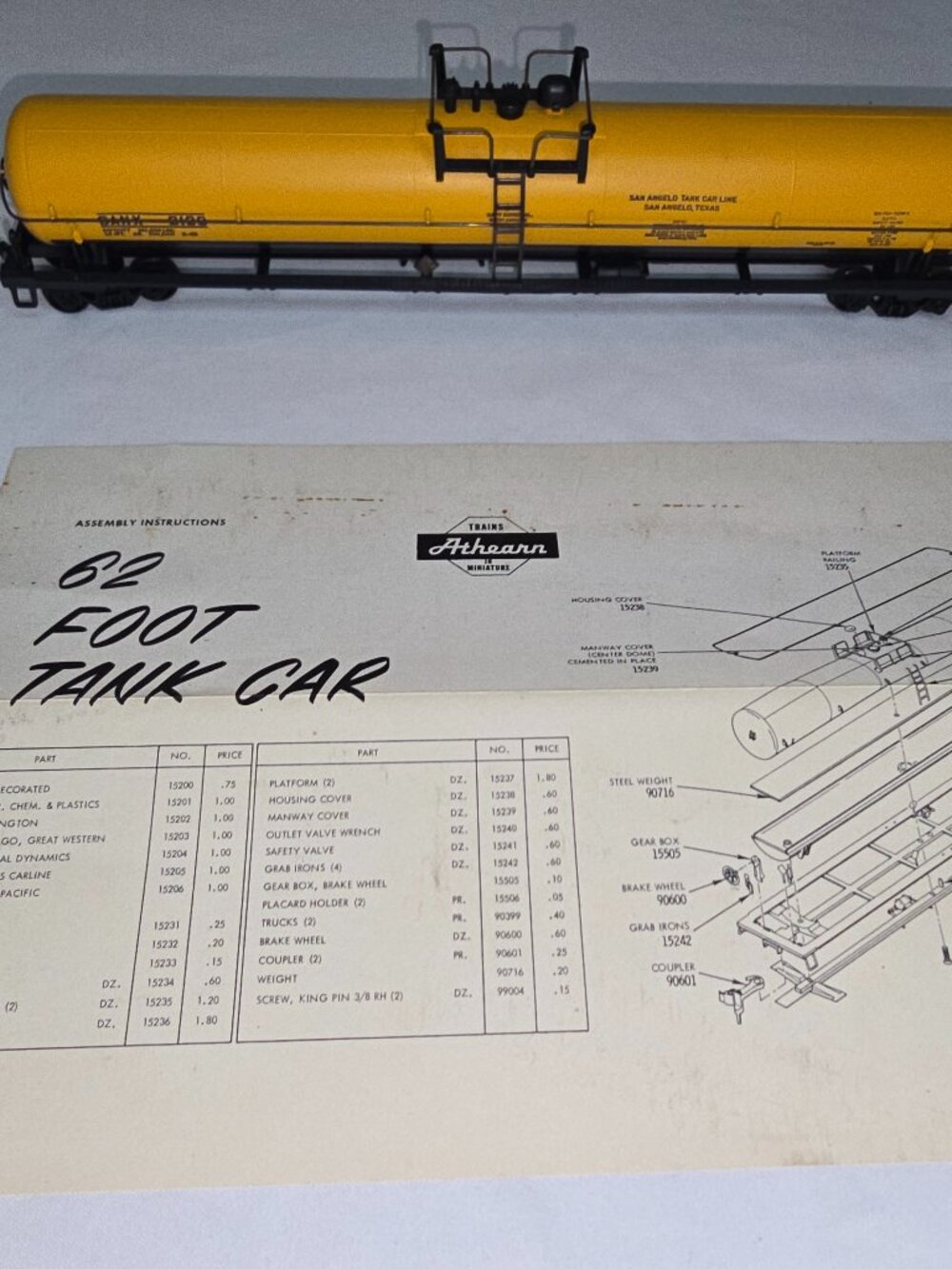 Pre-owned Athearn SANX 62ft Tank Car with Box (#16)